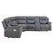 Homeroots Gray Faux Leather Reclining Curved Corner Sectional With Console 564419 - alternate 15
