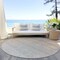 Homeroots 8' Beige And Ivory Round Ombre Washable Indoor Outdoor Area Rug 595783 - alternate 7