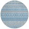 Homeroots 8' Sky Blue And Denim Blue Round Quatrefoil Washable Indoor Outdoor Area Rug 583242 - alternate 8