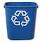 Rubbermaid Commercial 13.63 qt. Desk Recycling Container, Satin Black/Satin Alum, Plastic FG295573BLUE - alternate 9
