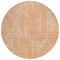 Homeroots 8' Orange And Ivory Round Abstract Washable Indoor Outdoor Area Rug 594949 - alternate 8