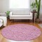 Homeroots 8' Blush And Ivory Round Floral Washable Indoor Outdoor Area Rug 581854 - alternate 6