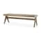 Homeroots 59" Brown Cane And Solid Wood Bench 606740 - alternate 4