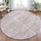 Homeroots 8' Coral And Beige Round Striped Washable Indoor Outdoor Area Rug 631535 - alternate 5