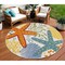 Homeroots 8' Blue Yellow And Orange Round Starfish Indoor Outdoor Area Rug 546828 - alternate 8