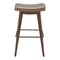 Homeroots Set of Two 31" Taupe and Walnut Faux Leather and Steel Backless Bar Height Bar Chairs, 2PK 565003 - alternate 6