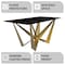 Leisuremod Rectangular 55.11 in W, 29.9 in L, Sintered Stone/Steel, Black/Gold NTG-55BLG-S - alternate 8