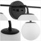 Jonathan Y Louis Parisian Globe 25" 3-Light Metal/Frosted Glass Modern Contemporary LED Vanity Light, Black JYL3536B - alternate 11