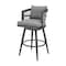Homeroots 37" Gray Metal Swivel Outdoor Counter Height Bar chair with Footrest 571163 - alternate 9