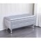 Homeroots 38in Silver Faux Leather Storage Bench With Flip Top 302893 - alternate 6