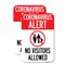 Signmission Coronavirus Alert No Visitors Allowed, 12'' X 18'' 2 Signs, Heavy Gauge Aluminum, 2PK A-1218-2PACK-25552 - alternate 1