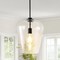 Jonathan Y Hayes 11.25" 1-Light Industrial Farmhouse Iron/Glass LED Pendant, Oil Rubbed Bronze/Clear JYL7596A - alternate 10