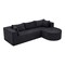 Homeroots 105" Black Corduroy Modular Sofa Chaise With Toss Pillows 723852 - alternate 7