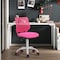 Homeroots Pink and White Adjustable Height Swivel Rolling Office Chair 568076 - alternate 8