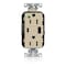 Leviton Duplex Outlet, USB A/C, Ivory, 15A, 125V M56AC-HGI - alternate 1