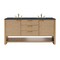James Martin Vanities Solene 72 in. Double Vanity, Seaside Oak, w/ 3 CM Charcoal Soapstone Quartz Top D225-V72-SSO-3CSP - alternate 1