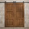 Sartodoors Modern Double Barn Door 72 x 96 inches, Ego 5010 Cognac Oak Veneer, 13FT Rail Track Set, Solid Pa EGO5010DB-DKO-7296 - alternate 4