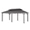 Sunjoy 12ftx20ft Wood Gazebo, Outdoor Patio Steel Hardtop Gazebo, Cedar Framed Wooden Gazebo, Matte Black A1020326F1 - alternate 1