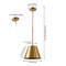 Jonathan Y Harper 12" 1-Light Industrial Farmhouse Adjustable Tapered Cone Empire Metal LED Pendant, Brass Gold JYL7586B - alternate 11