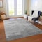 Homeroots 9' X 12' Gray And Silver Striped Washable Indoor Outdoor Area Rug 610893 - alternate 9