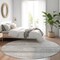 Homeroots 8' Gray And Silver Round Striped Washable Indoor Outdoor Area Rug 589682 - alternate 8