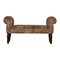 Homeroots 40in Brown Genuine Leather and Solid Wood Upholstered Bench 723438 - alternate 1