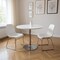 Homeroots 36" White and Silver Wood and Metal Pedestal Base Round Top Dining Table 555152 - alternate 4