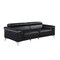 Homeroots 89" Black Italian Leather Solid Wood Sofa 720449 - alternate 9