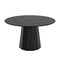Homeroots 52" Black Solid Wood Pedestal Base Round Top Dining Table 721063 - alternate 7