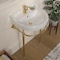 Whitehaus Collection 22 in Console Sink With Semi-Circular Bowl, Single Faucet Drilling, Brass Leg Supports and Overflow WHV022-L32-1H-B - alternate 6