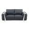Homeroots 72in Dark Gray And Silver Genuine Leather Loveseat 518568 - alternate 1