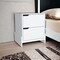 Homeroots 20" White Wood Two Drawer Nightstand 543693 - alternate 14