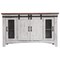 Homeroots 60" White Solid Wood Cabinet Enclosed Storage Distressed TV Stand 528705 - alternate 1