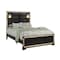 Homeroots Black Faux Crystal Bling Wood And Upholstery Lighted Queen Bed Frame 564719 - alternate 9