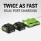 Greenworks 24V, 2 x 24V 16'' Brushless Attachment Capable String Trimmer with, 2 4.0 Ah USB Batteries & Charger 2123402 - alternate 7