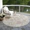 Homeroots 8' Ivory Beige And Linen Round Floral Washable Indoor Outdoor Area Rug 611194 - alternate 8
