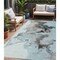 Homeroots 5' X 8' Teal Blue Gold And Gray Abstract Washable Indoor Outdoor Area Rug 617831 - alternate 1