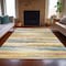 Homeroots 10' X 14' Gold Gray And Ivory Striped Washable Indoor Outdoor Area Rug 631412 - alternate 9
