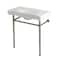 Kingston Brass 36" Ceramic Console Sink with Stainless Steel Legs, 8-Inch, 3-Hole, White/Brushed Nickel KVPB36198W88 - alternate 1