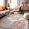 World Rug Gallery Traditional Distressed Washable Non Slip Area Rug 5 ft x 7 ft Multi WR65MULTI5X7 - alternate 1