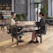 Palmer Hamilton Cafeteria Stool Table, 64 in Dia, Walnut PH-4S36RD-MWTFBB - alternate 13
