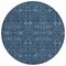 Homeroots 8' Round Blue and Black Round Floral Washable Non Skid Indoor Outdoor Area Rug 564307 - alternate 9