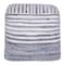 Homeroots 18" Blue Cotton Cube Striped Pouf Ottoman 534111 - alternate 9