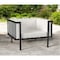Homeroots 33" Black Metal Outdoor Arm Chair with Off White Cushion 527084 - alternate 1