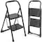 Serenelife 2-Step Ladder, Folding Step Stool for Adults, Wide Anti-Slip Pedal and Handrail, Sturdy Steel Build SLSTL2WH - alternate 1