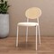 Leisuremod Euston Dining Chair with Velvet Seat and White Steel Frame in Beige ECW17BG - alternate 9