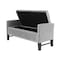 Homeroots 50" Light Gray and Black Upholstered Velvet Bench with Flip top 530655 - alternate 9