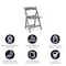 Flash Furniture HERCULES Kids Gray Resin Folding Chair with White Gray Padded Seat LE-L-1K-GY-GG - alternate 10
