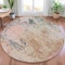 Homeroots 8' Pink Charcoal And Copper Round Abstract Washable Indoor Outdoor Area Rug 630803 - alternate 6