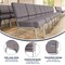 Flash Furniture Gray Fabric Church Chair, PK4 4-XU-CH0221-GY-SV-GG - alternate 10